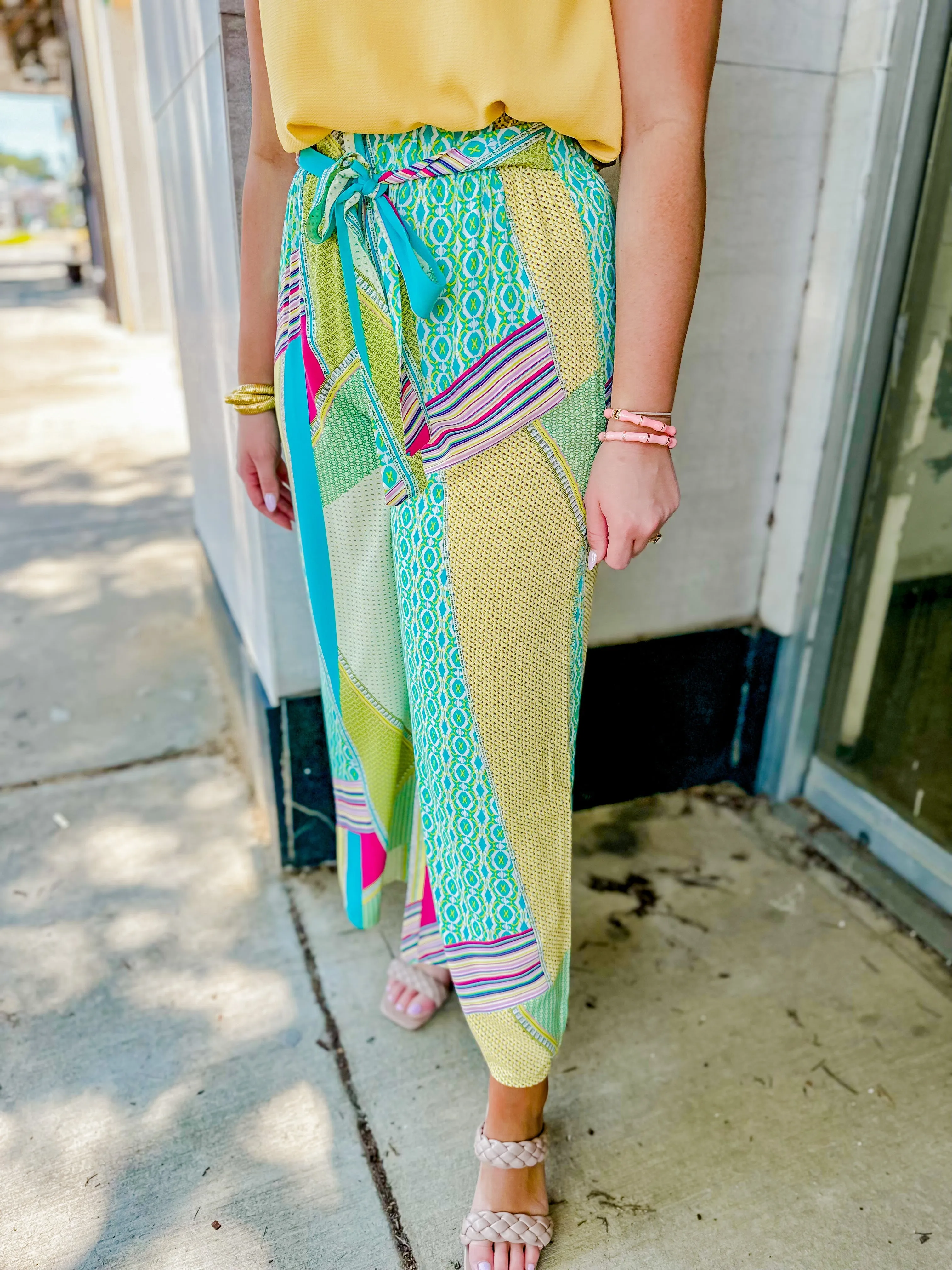 Abstract Wide Leg Pants