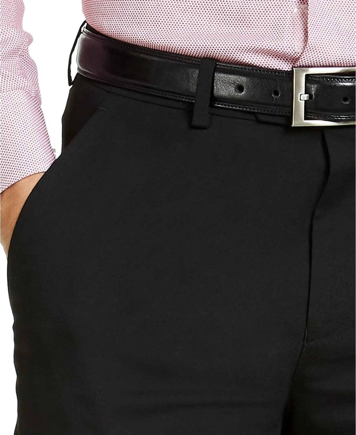 Alfani Mens Slim fit Dress Pants 33 / 30 Black Solid Stretch