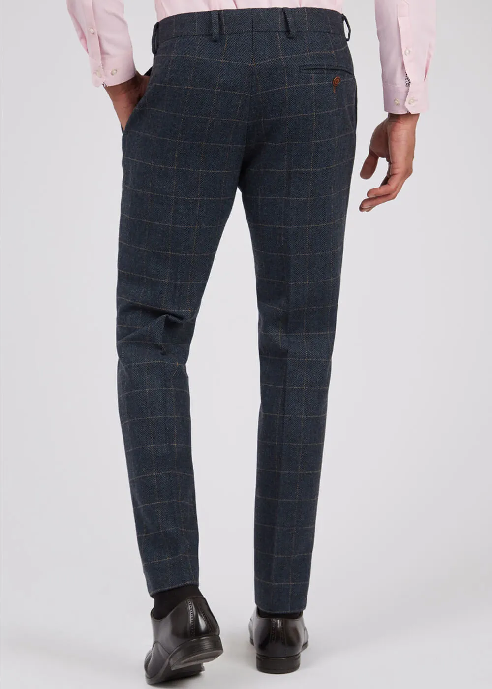 Antique Rogue Heren Dax Herringbone Trousers Teal
