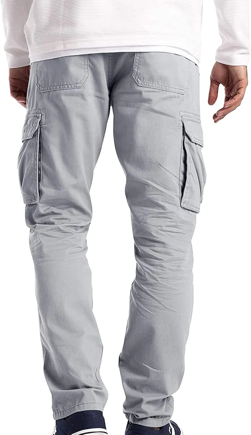 Big and Tall Sweatpants for Men Pocket Full Pants Elastic Waist Trousers Mens Business Casual Pants Work Sports Cargo