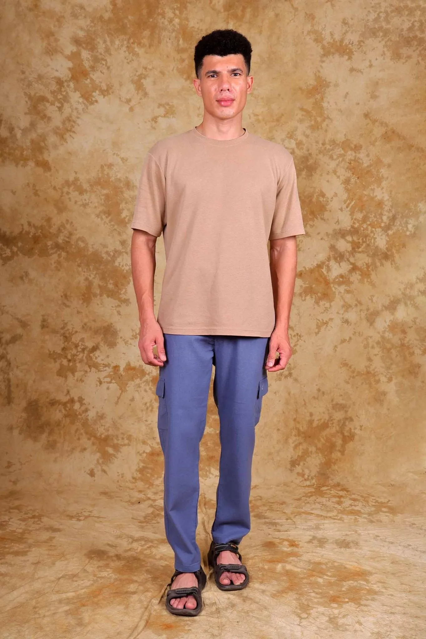Bluebird Men's Slim Fit Cotton Cargo Pant Blue