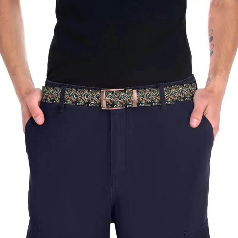 C4 Belt Versatile Buckle Options Leaves Pattern