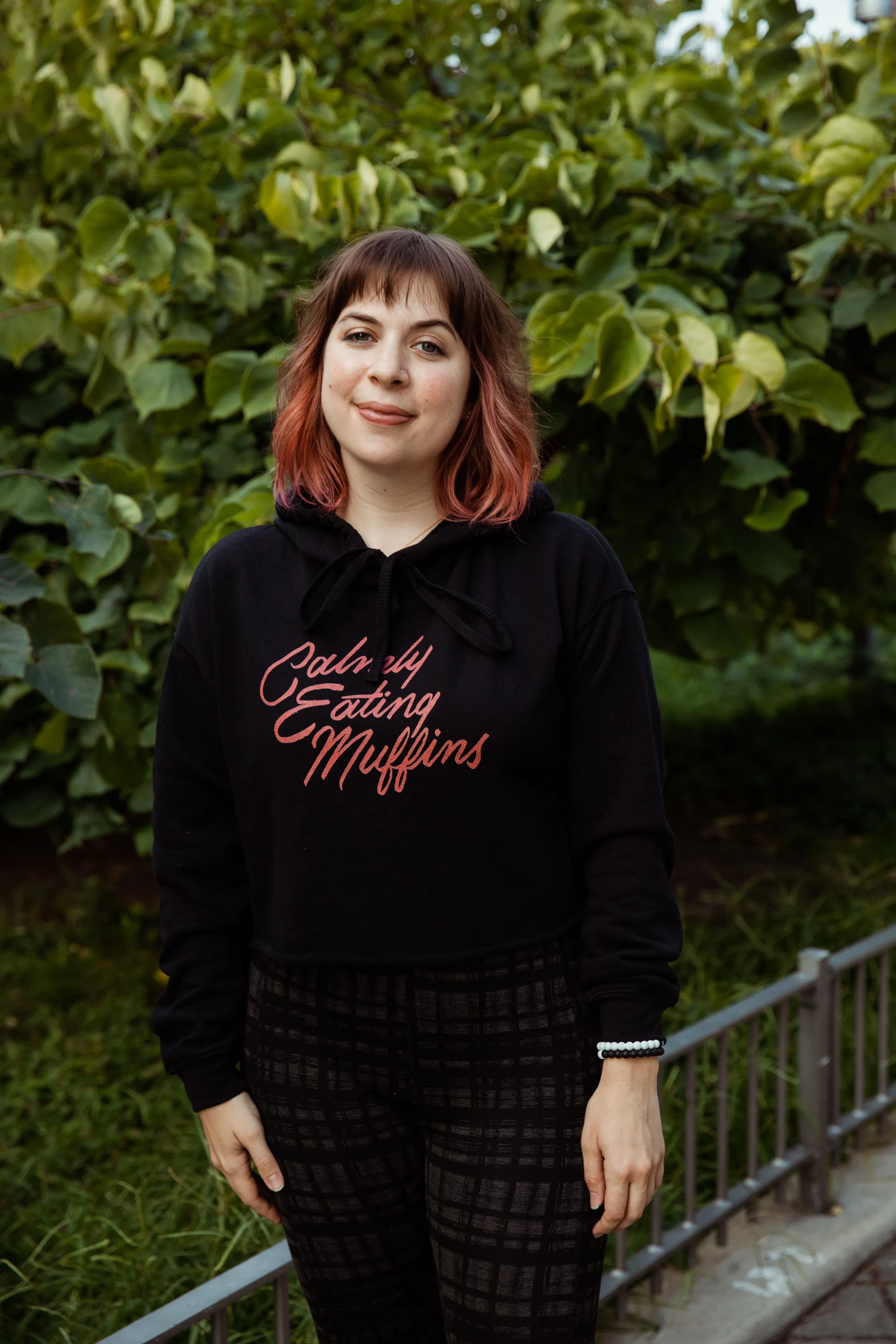 Calmly Eating Muffins Fitted Crop Hoodie | The Importance of Being Earnest