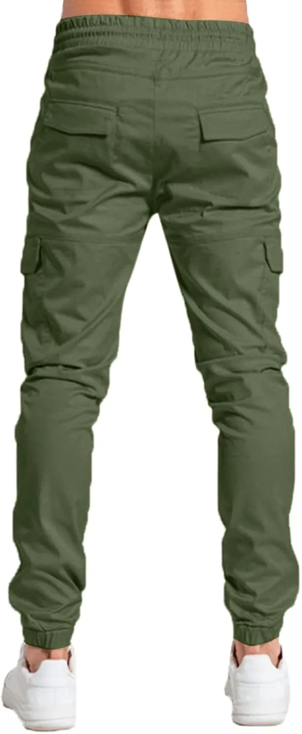 Cargo Pants for Men Relaxed Fit Mens Cargo Pants with Pockets Open Bottom Athletic Pants for Workout Running Training