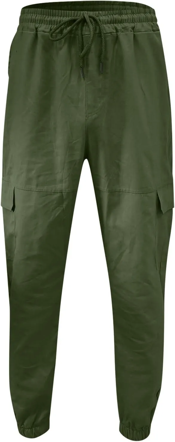 Cargo Pants for Men Relaxed Fit Mens Cargo Pants with Pockets Open Bottom Athletic Pants for Workout Running Training