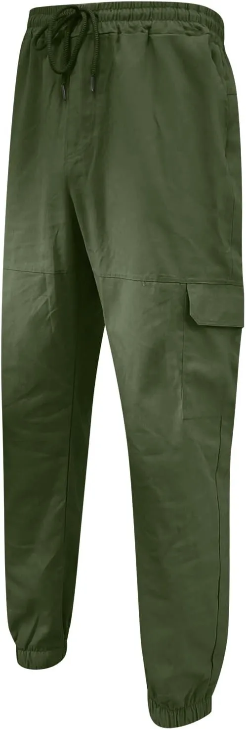 Cargo Pants for Men Relaxed Fit Mens Cargo Pants with Pockets Open Bottom Athletic Pants for Workout Running Training