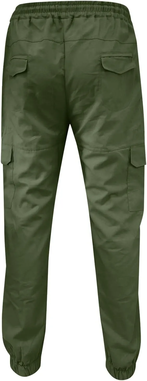 Cargo Pants for Men Relaxed Fit Mens Cargo Pants with Pockets Open Bottom Athletic Pants for Workout Running Training