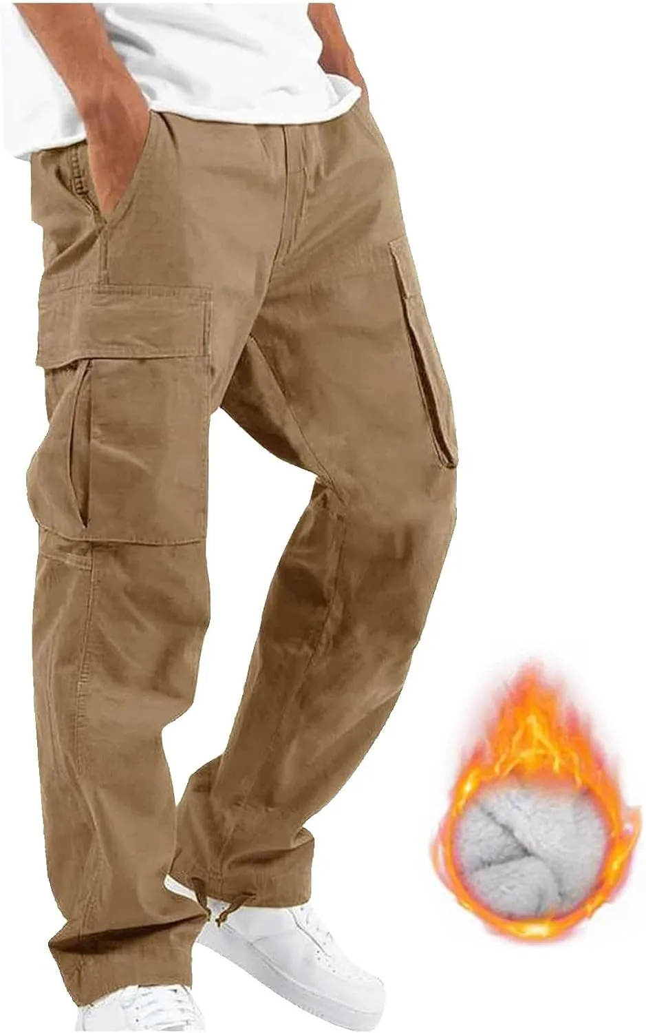 Cargo Sweatpants for Men Tapered Stretch Twill Drawstring Athletic Joggers Sweatpants with 6 Pockets Men's Sweatpants