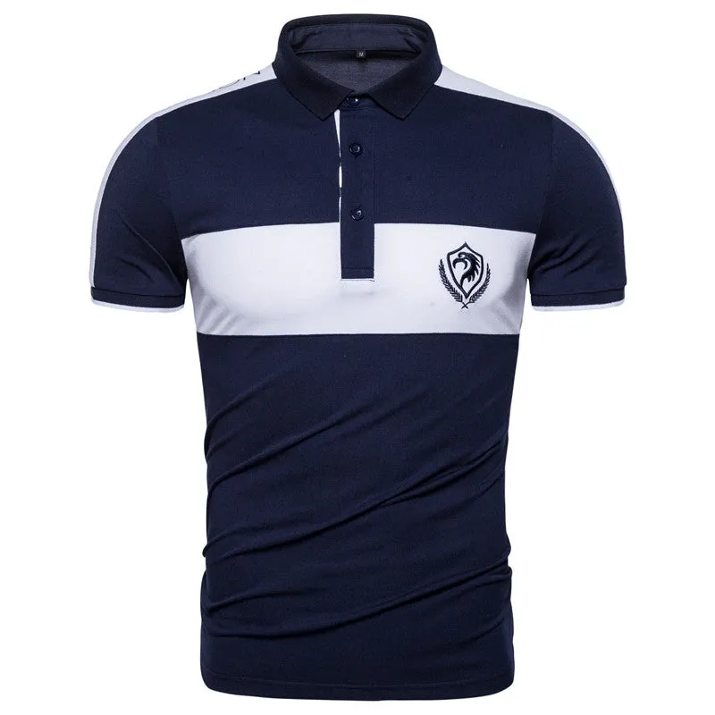 Casual Stitching Shirt, Short-sleeved, Men's Polo shirt.