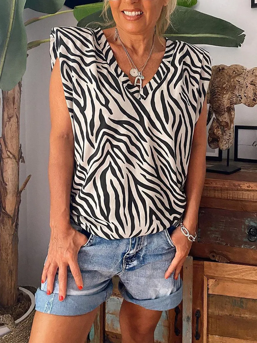 Casual Zebra Print T-Shirt