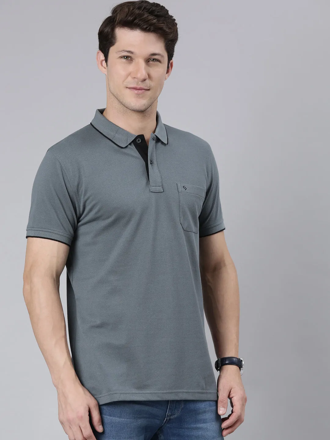 Classic Polo Men's Polo Neck Half Sleeve Slim Fit Cotton T Shirt | TOY-NOVA-STROMY WEATHER SF P