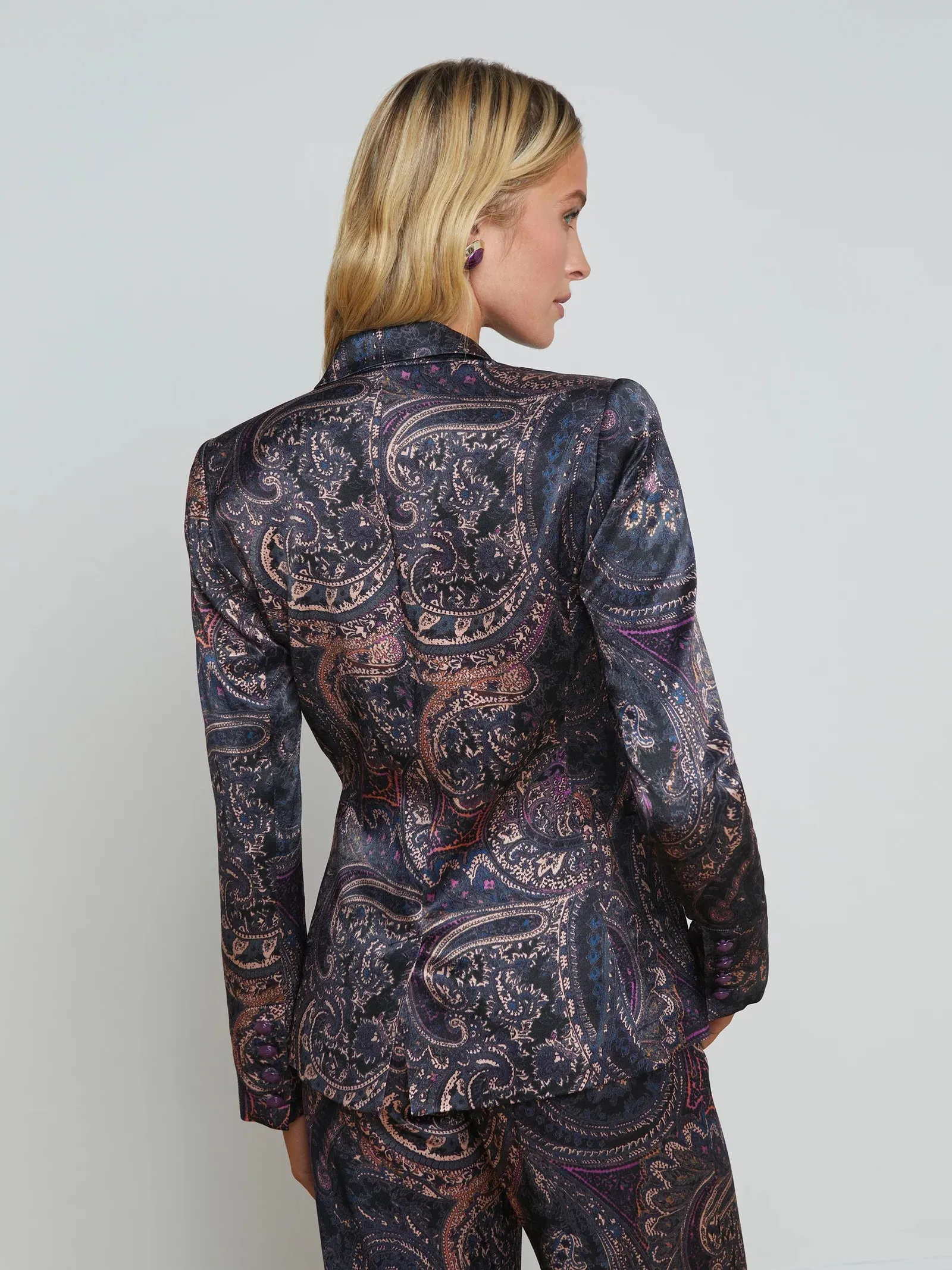 Colin Blazer in Plum Multi Boute Paisley