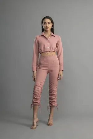 Comm classic draw string Co-ord pink