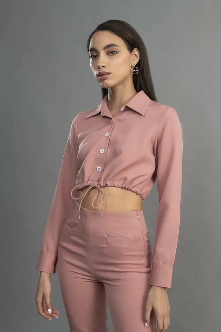 Comm classic draw string Co-ord pink