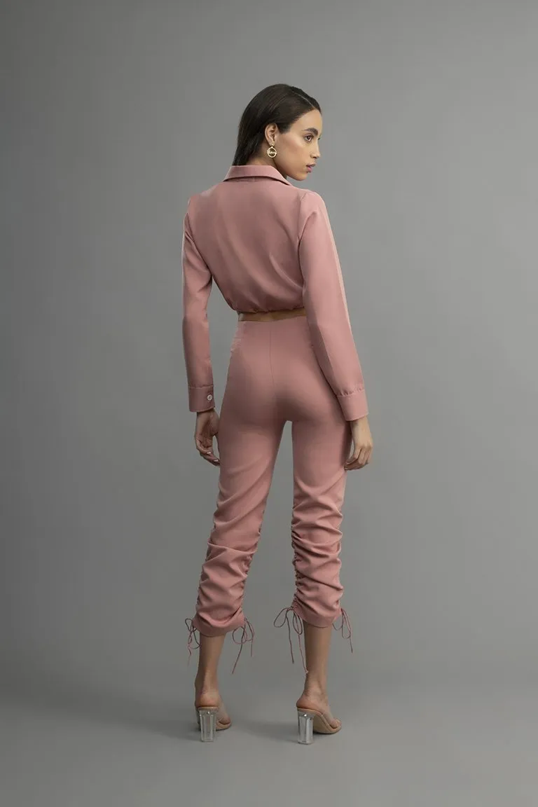 Comm classic draw string Co-ord pink