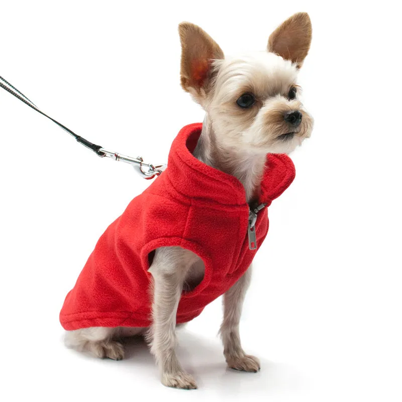 ESSENTIAL FLEECE DOG COAT VEST - RED