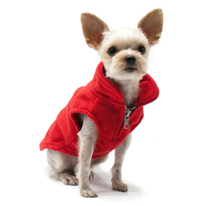 ESSENTIAL FLEECE DOG COAT VEST - RED