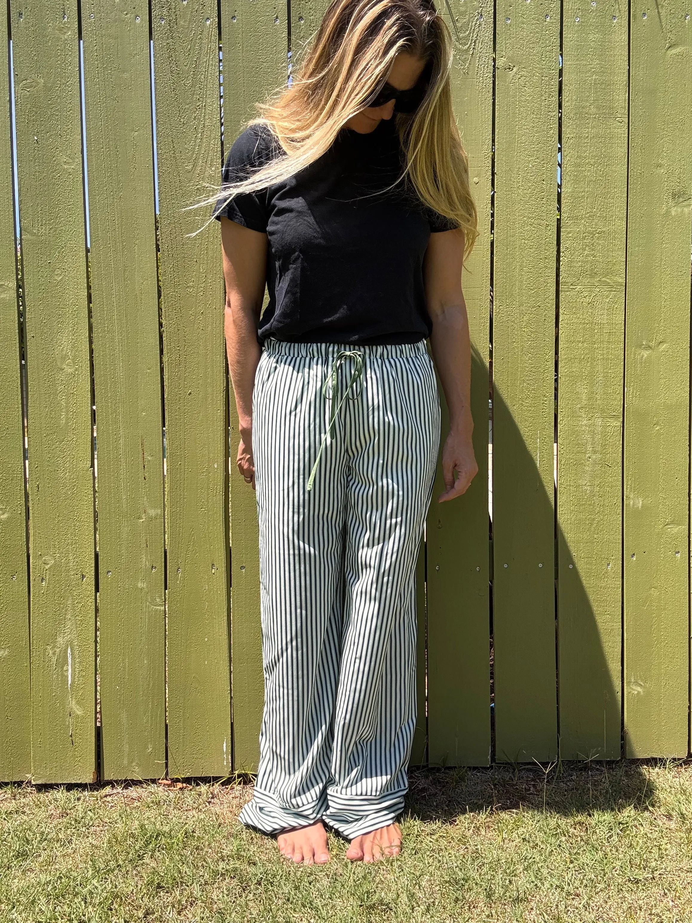 Evergreen Striped Wide Leg Pants