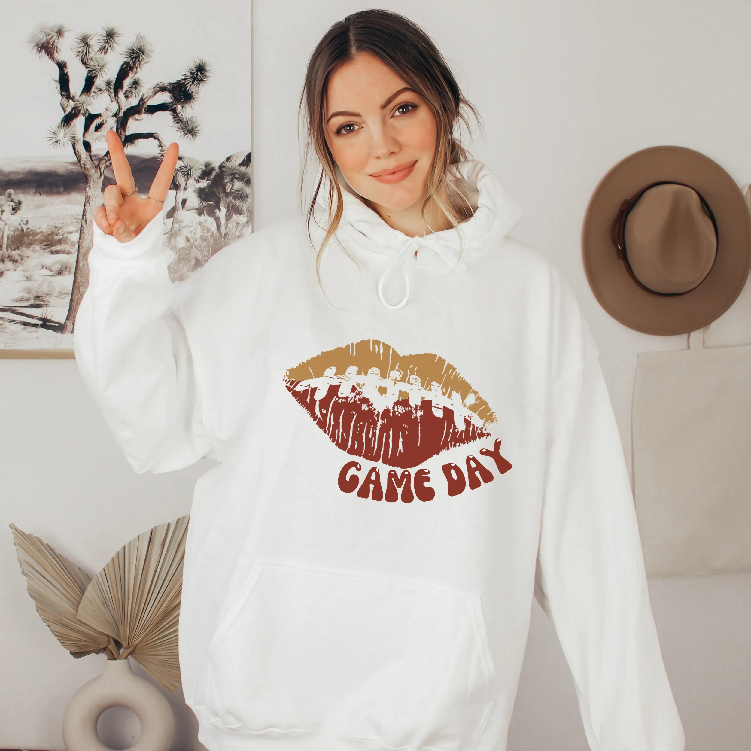 Game Day Crewneck Sweatshirt Women's Team Colors Kansas City Football Cozy Gildan Pullover or Hoodie