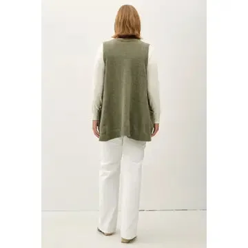 Go To Extremes Plus Sage Oversize V Neck Sweater Vest