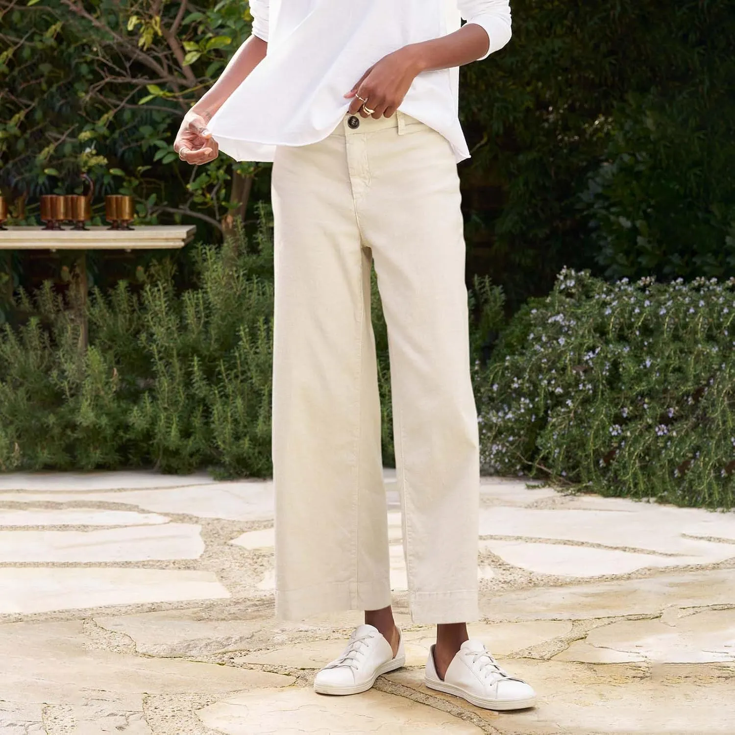 GOFULY Linen Pants for Women Casual Wide Straight Leg High Rise Casual Palazzo Pants 2025 Summer Solid Trousers with Pockets
