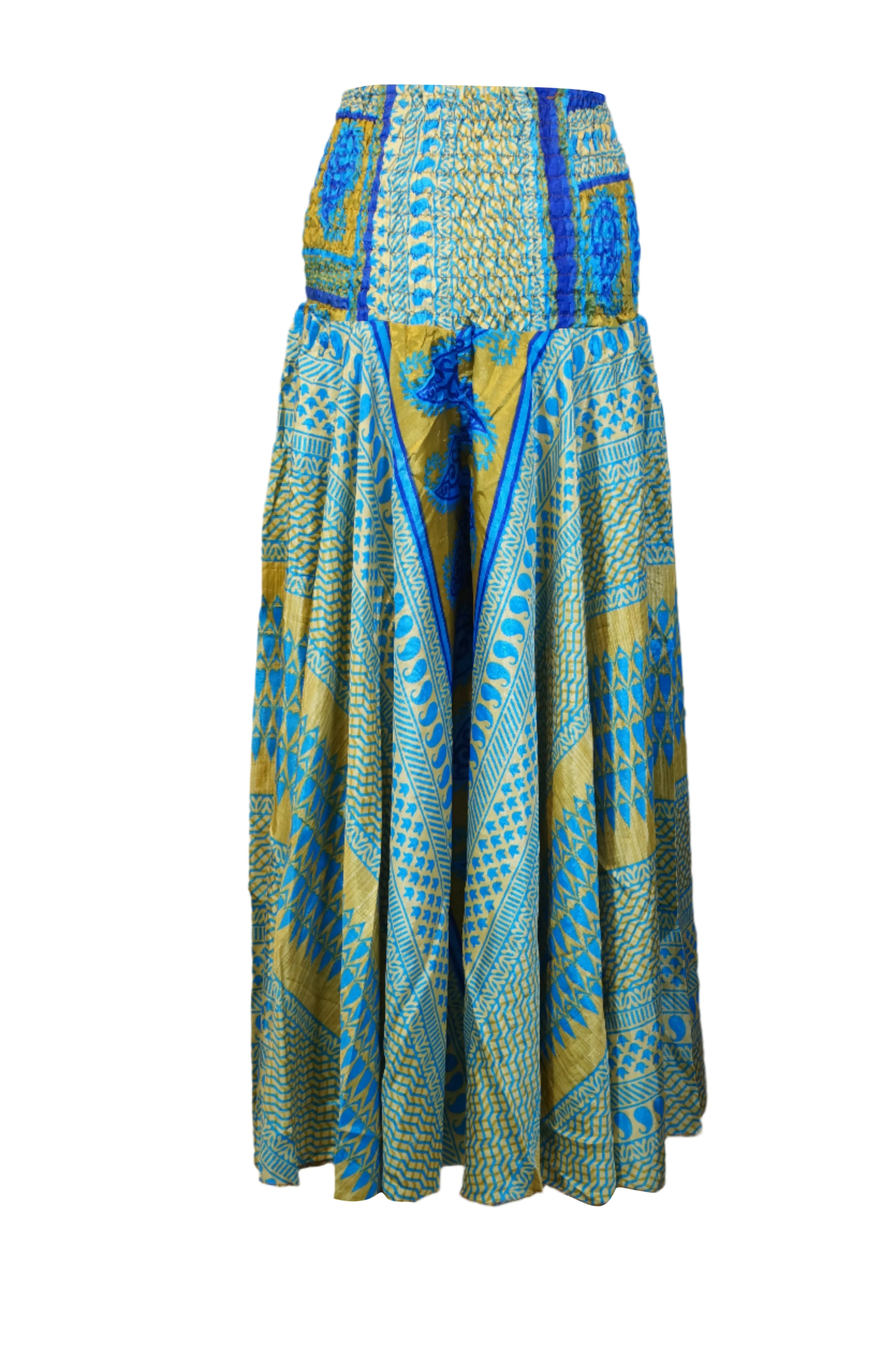 Handcrafted Sky Blue Boho Palazzo Pants – Breezy, Elegant & Wide-Leg Style SM