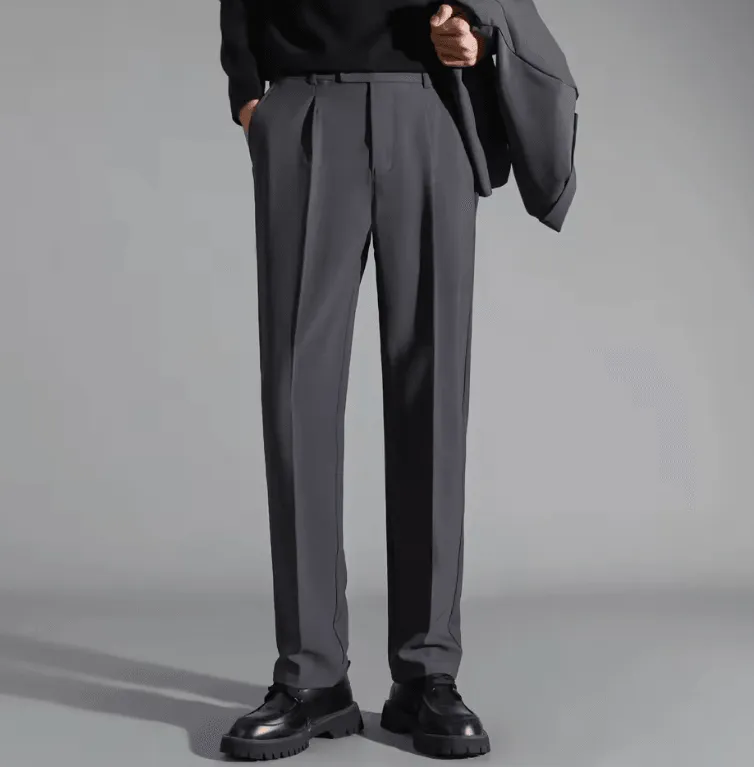 High-End Men’s Versatile Straight-Leg Loose-Fit Pants | Casual Suit Trousers