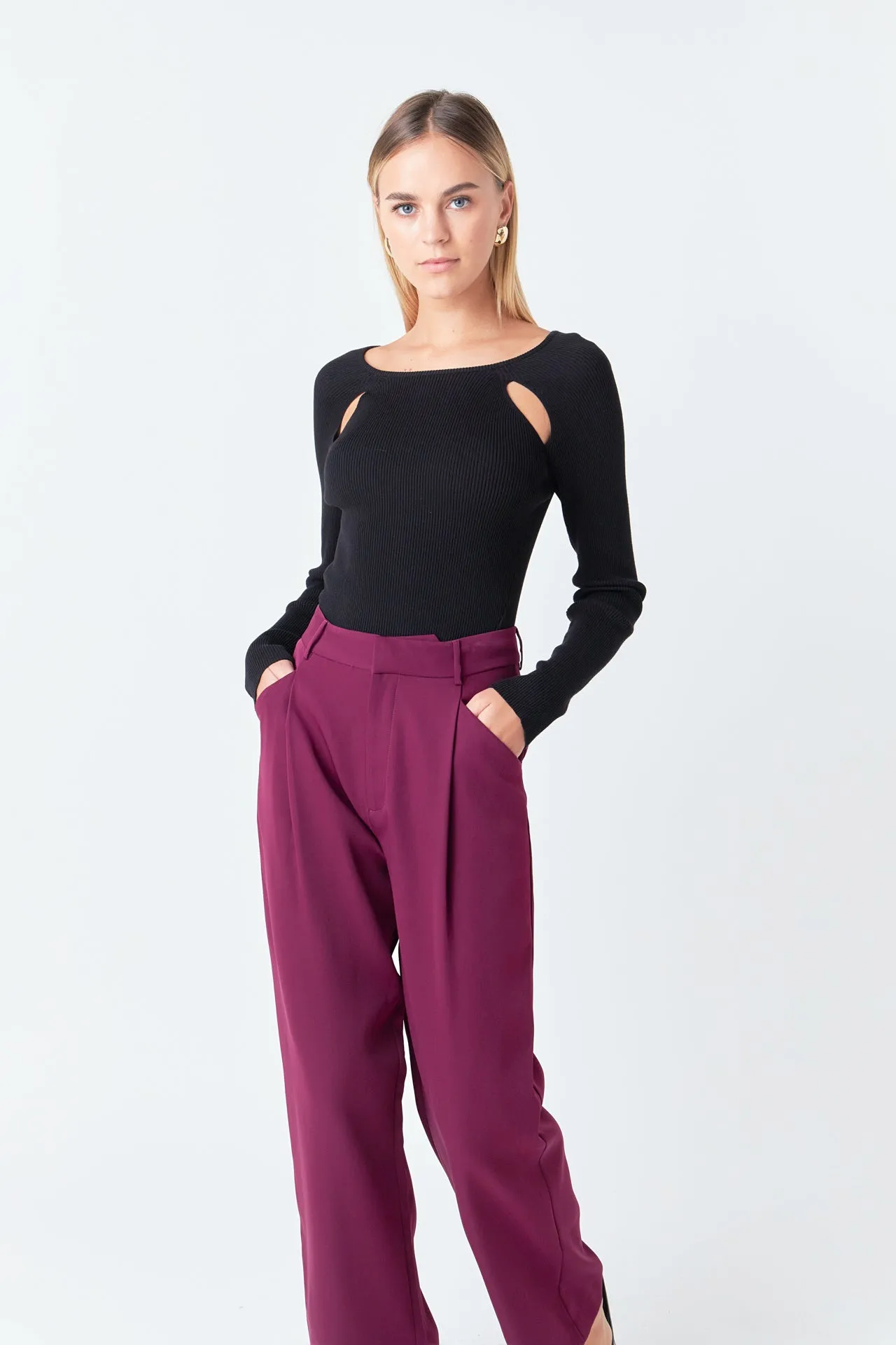 High-Waisted Suit Trousers