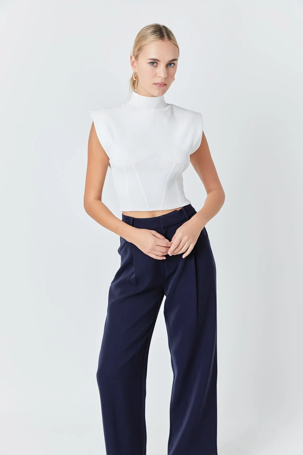 High-Waisted Suit Trousers