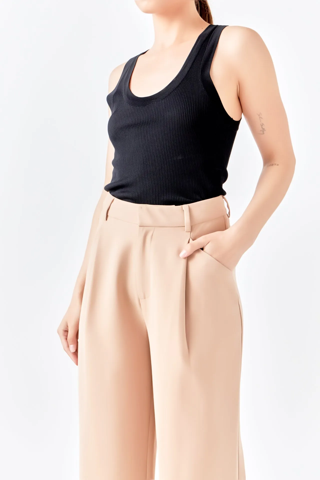 High-Waisted Suit Trousers