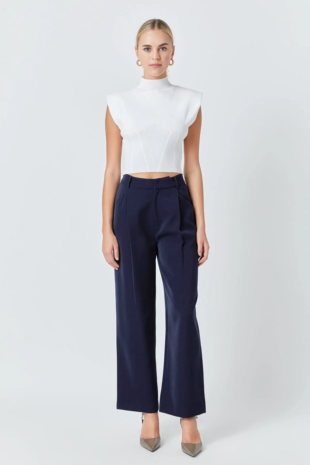 High-Waisted Suit Trousers