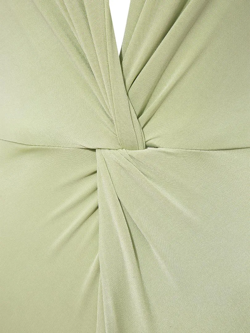 Iconic Sleeveless Bodysuit with Snaps - Almond Green