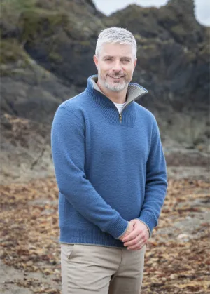 IrelandsEye Men's Zip Sweater | Blue Stone
