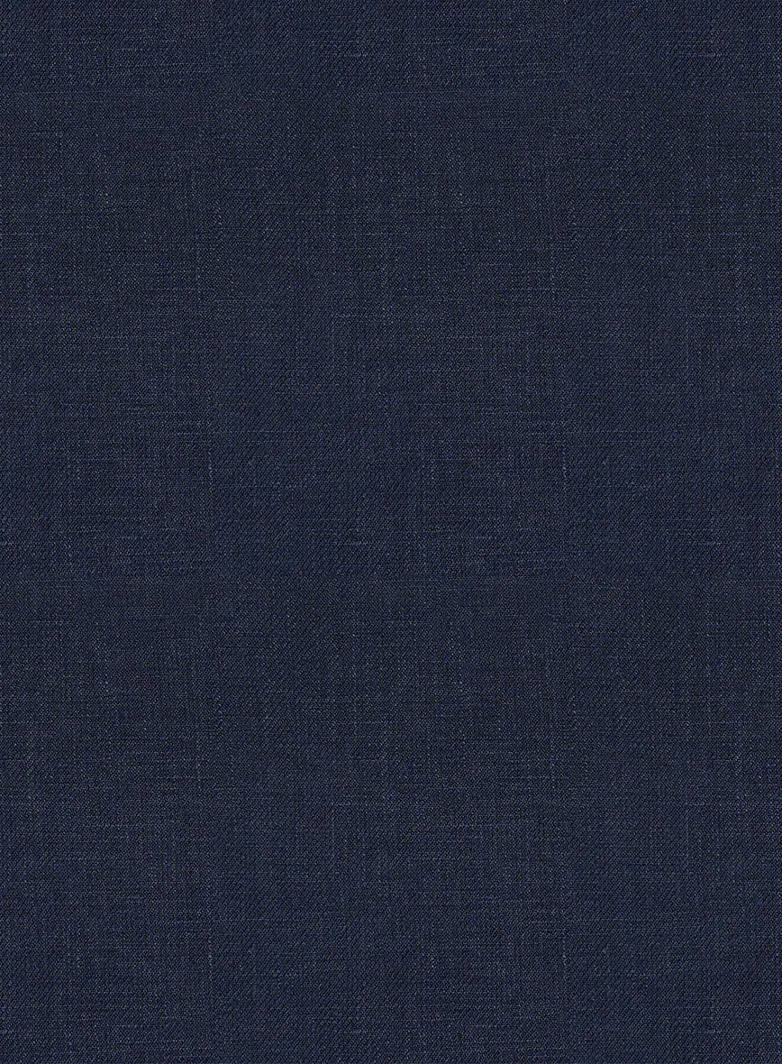Italian Prato Oxford Blue Linen Suit