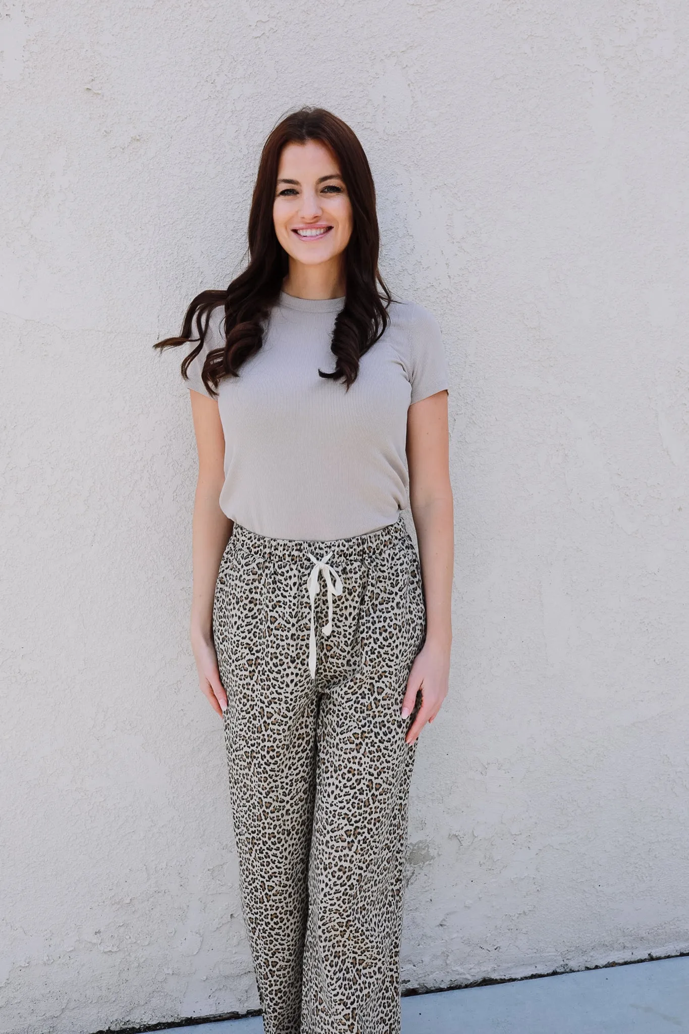 Jayne Drawstring Leopard Pants