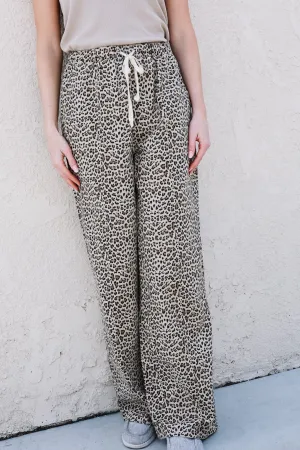 Jayne Drawstring Leopard Pants