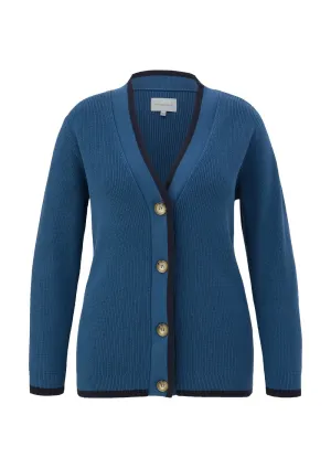 Knitted cardigan Triangle, blue