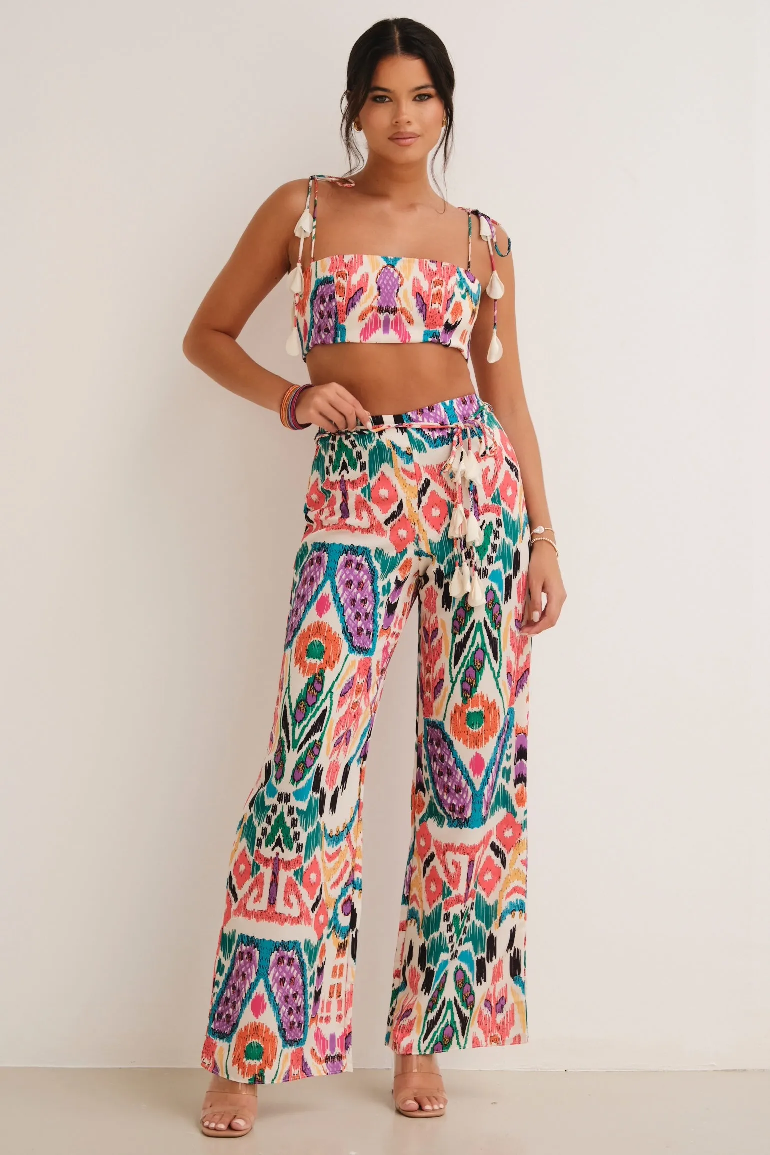 Koa Printed Co-ord CropTop & Pants Multi