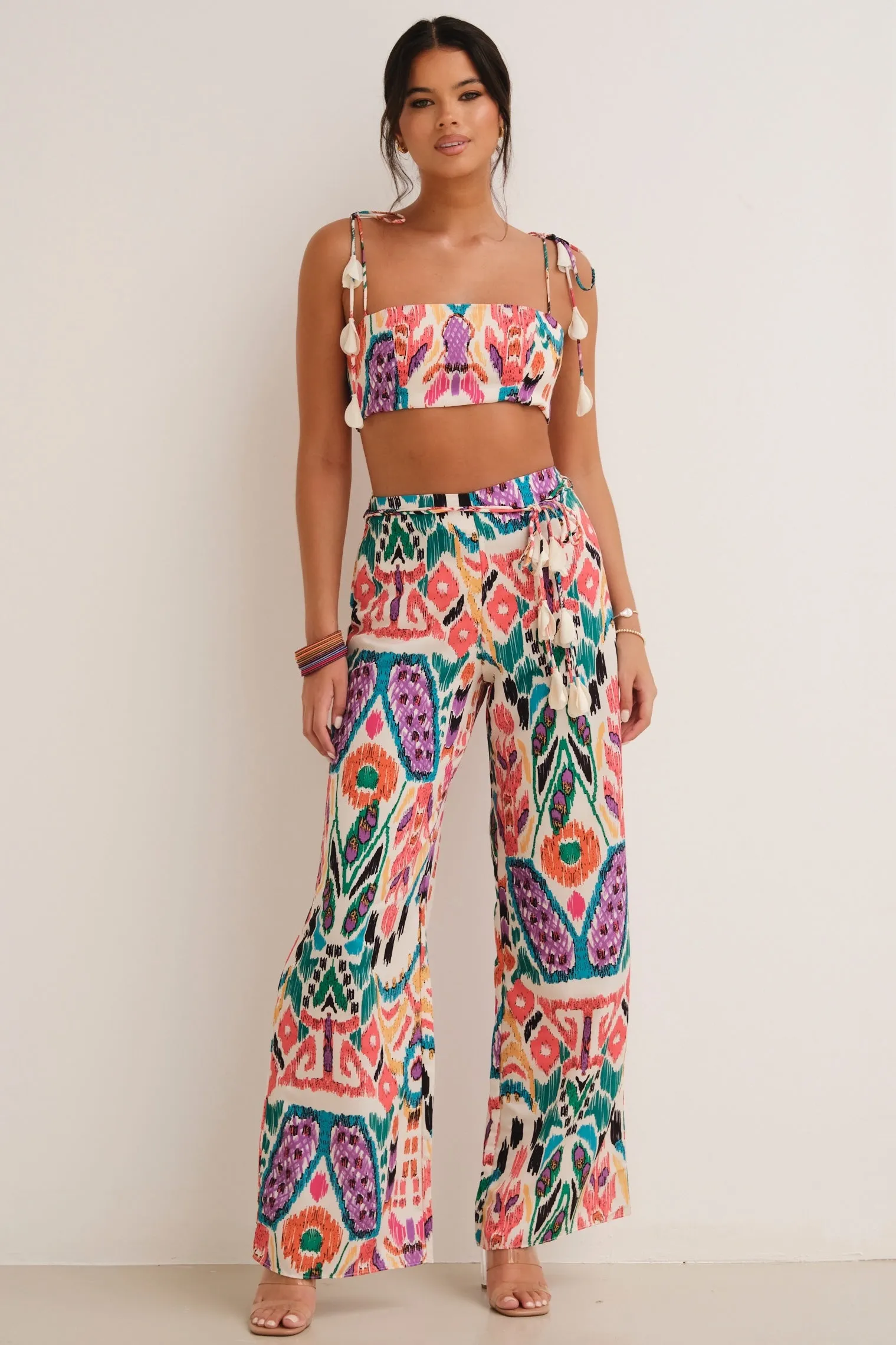 Koa Printed Co-ord CropTop & Pants Multi