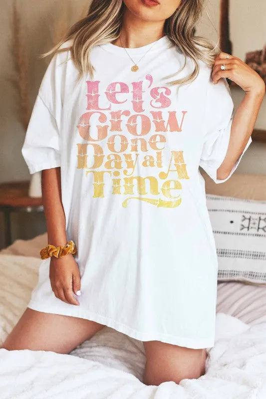 LET'S GROW ONE DAY GRAPHIC TEE PLUS SIZE