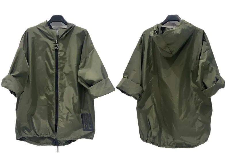 Lightweight Jacket With Hood And Zip Front One Size
