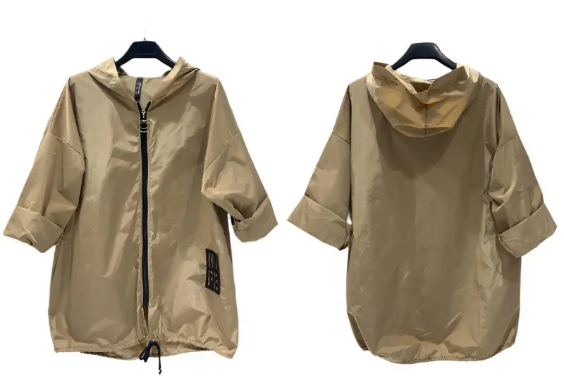 Lightweight Jacket With Hood And Zip Front One Size