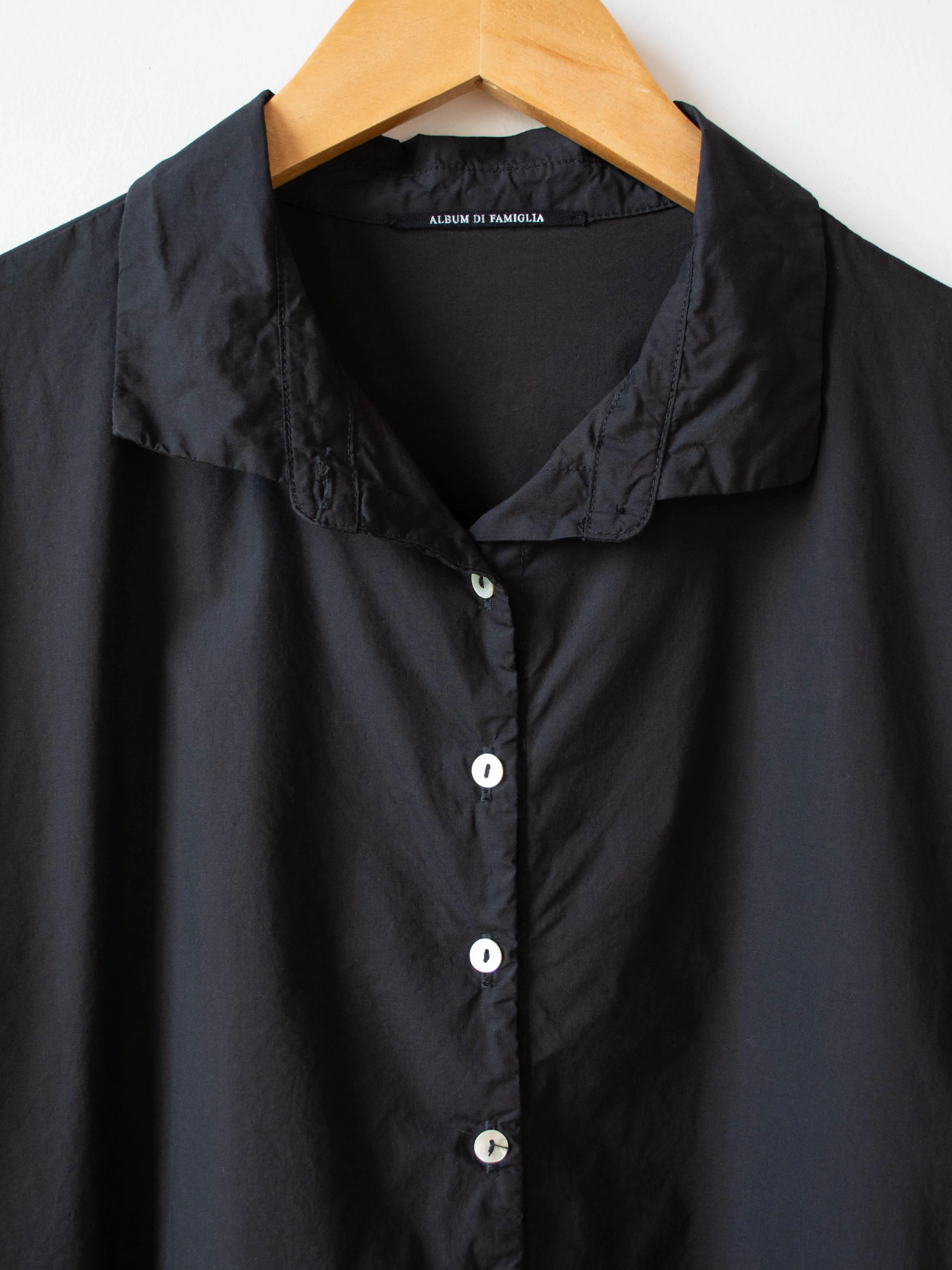 Long Collar Shirt Dress TS - Black