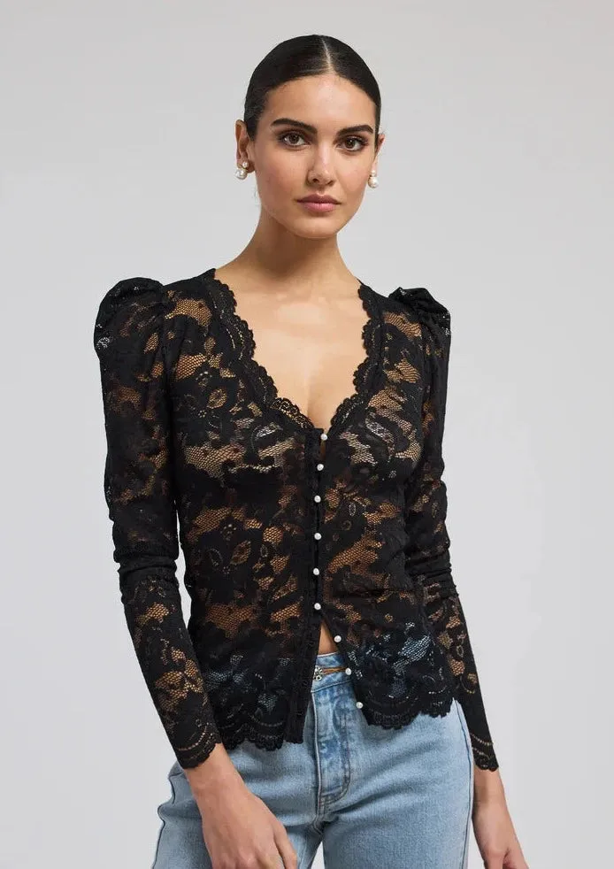long sleeve lace blouse