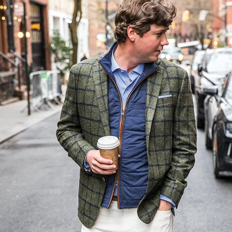 Loro Piana Olive/Collegiate Blue Windowpane Sport Coat