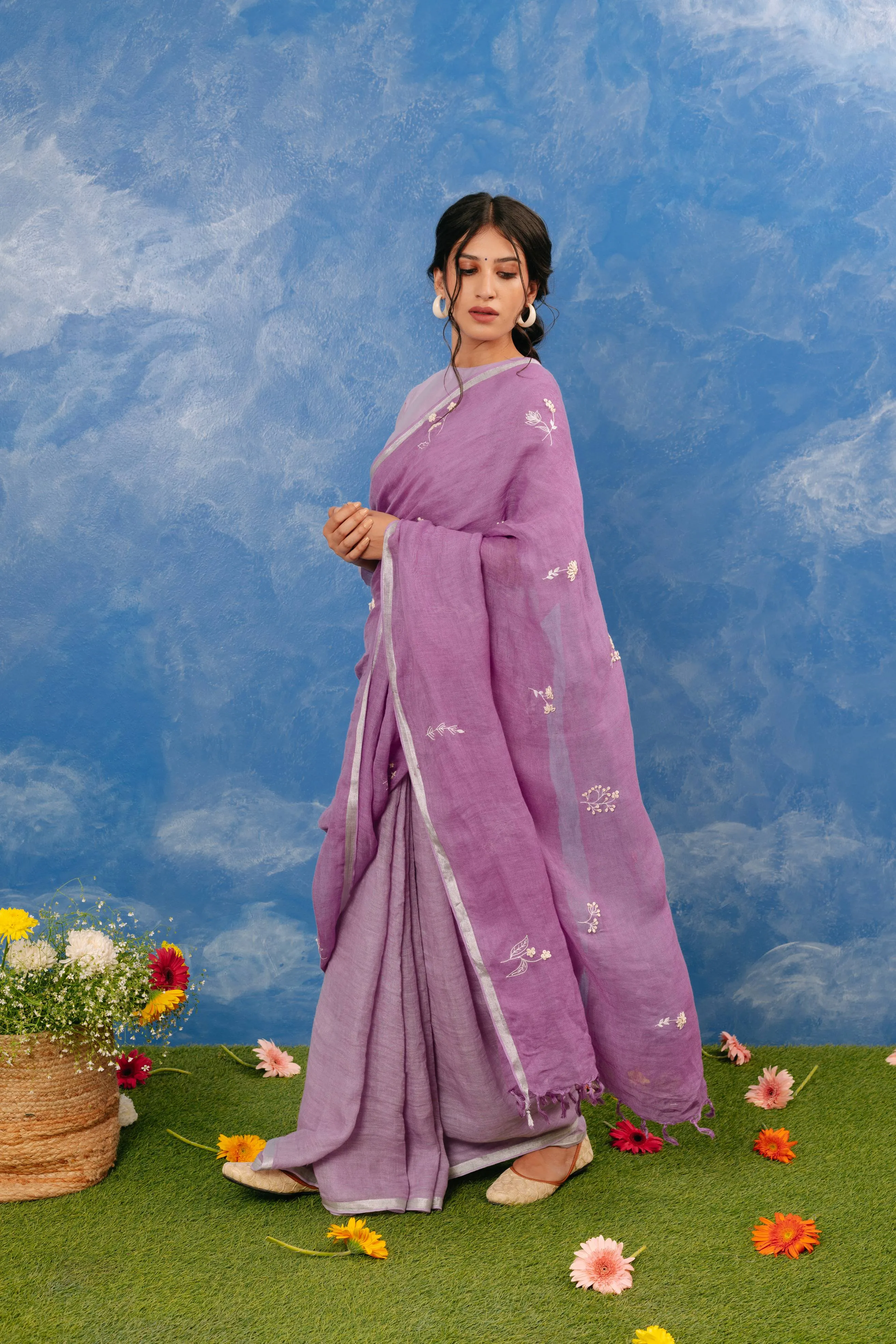 Manjri Linen Sari