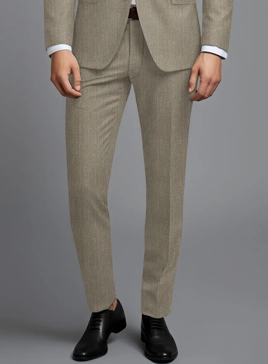 Marco Stretch Dark Beige Wool Suit