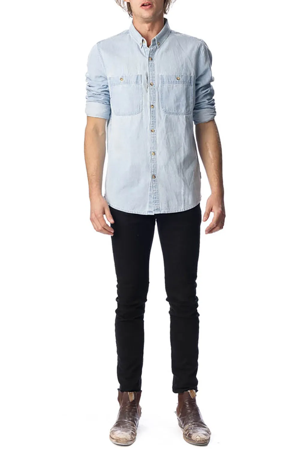 Men At Work L/S Shirt - Bleach