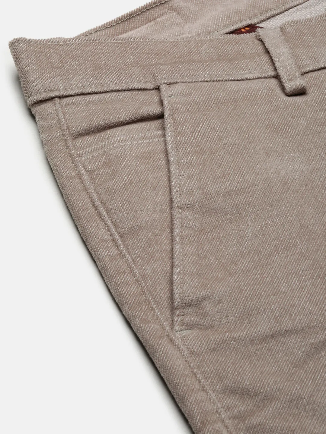 Men Grey Comfort Slim Fit Cotton Trousers
