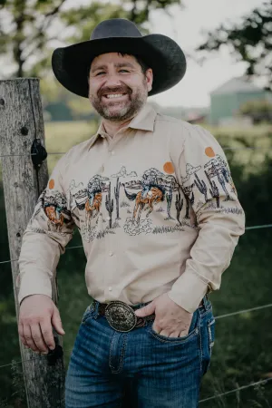 Men's Vintage Bronc Border Panhandle Pearl Snap (XS-XL)